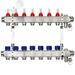 Коллекторная группа SSM-7RF set 7 контуров 1'X3/4' с расходомерами и кронштейнами