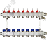 Коллекторная группа SSM-8RF set 8 контуров 1'X3/4' с расходомерами и кронштейнами