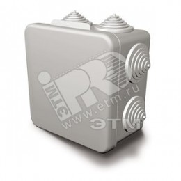 Коробка распределительная 80х80х55 7 муфт, IP54, открытой проводки, серый