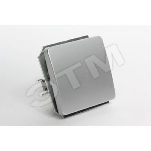 Переключатель одноклавишный в рамку серебро