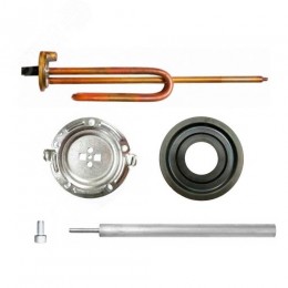 КОМПЛЕКТ: ТЭН RCF 1500W, D48мм, М6, 220V + фланец D125 + анод М6 + прокладка + винт
