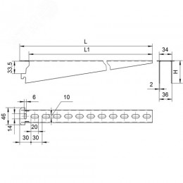 Полка кабельная К1162 УТ2,5 (L355 мм s 2,0 мм) оцинкованное