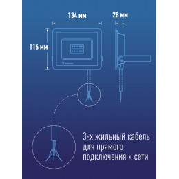 Прожектор светодиодный ДО-50 Вт 6500К 4000 Лм IP65
