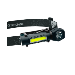Фонарь налобный аккумуляторный 3Вт+3Вт COB коллиматорная линза Li-ion18650 1200mAh USBtC магнит зажим