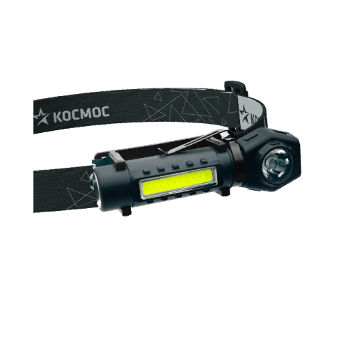 Фонарь налобный аккумуляторный 3Вт+3Вт COB коллиматорная линза Li-ion18650 1200mAh USBtC магнит зажим