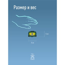 Фонарь налобный аккумуляторный 3Вт+5 Вт COB коллиматорная линза съемн Li-ion 18650 1200mAh Usb typeC