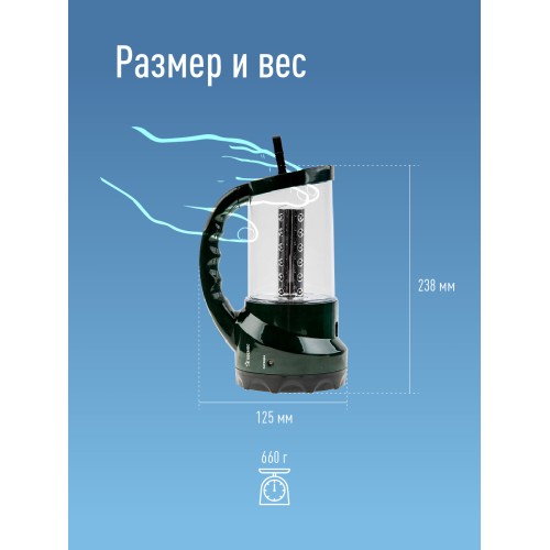 Фонарь-прожектор аккумуляторный , 16 LED + 24 LED, аккум. 4V 2Ah, 190Lm, 350Lm, 15 часов,