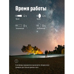 Фонарь налобный аккумуляторный, 3W, аккумулятор 3,7V 1,2Ah, 180Lm, 8 часов