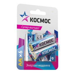Батарейка алкалиновая пальчиковая АА LR6 блистер 6 шт