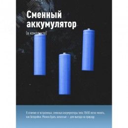 Фонарь налобный аккумуляторныйуляторный 3Вт COB LED съемный Li-ion 18650 800mAh ABS-пластик USB-шнур typeC
