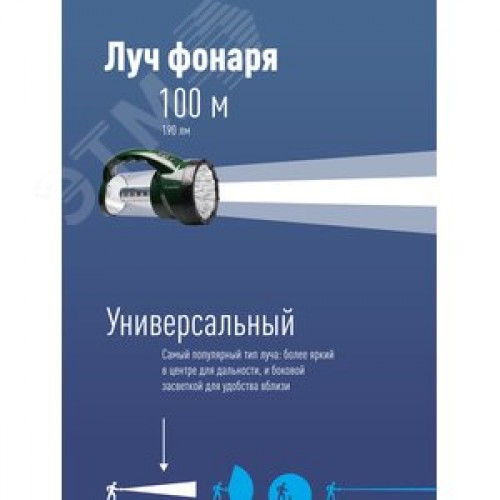Фонарь-прожектор аккумуляторный , 16 LED + 24 LED, аккум. 4V 2Ah, 190Lm, 350Lm, 15 часов,