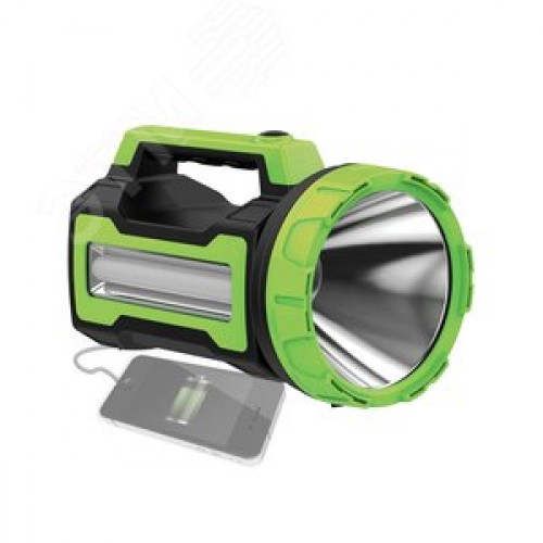 Фонарь-прожектор светодиодный аккумуляторный , LED 10вт+4вт, з/у 220/12в, usb выход