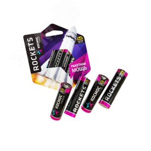 Батарейка  LR6 (AA) 1.5V Alkaline 4BL Rockets