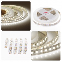 Лента светодиодная 12В 12 Вт/м IP20 3000К smd2835 120LED/м 1300 Лм/м 5м
