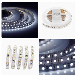Лента светодиодная 12В 9,6 Вт/м IP20 6500К smd3528 120LED/м 600 Лм/м 5м