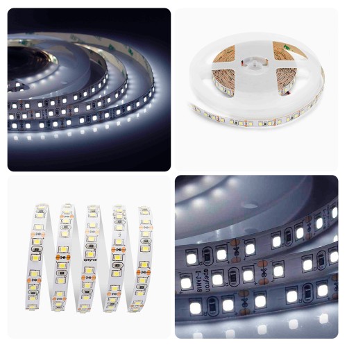 Лента светодиодная 12В 9,6 Вт/м IP20 6500К smd3528 120LED/м 600 Лм/м 5м