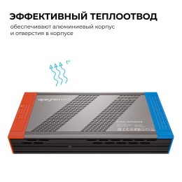 Блок питания (драйвер)для светодиодной ленты 24В, 1000 Вт, 170-265В, 41.7А, IP20, алюминий, 241х118х39 мм, PRO, серый