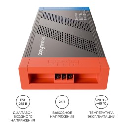 Блок питания (драйвер)для светодиодной ленты 24В, 1000 Вт, 170-265В, 41.7А, IP20, алюминий, 241х118х39 мм, PRO, серый