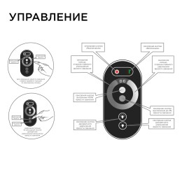Диммер для монохромной светодиодной ленты, 12/24В, 288/576 Вт, пульт сенсорный (без батареек), 83х79х33 мм