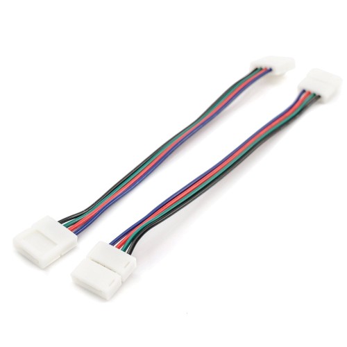 Комплект коннекторов (2 клипсы с проводами) для RGB светодиодной ленты 12В, IP20, подложка 10 мм