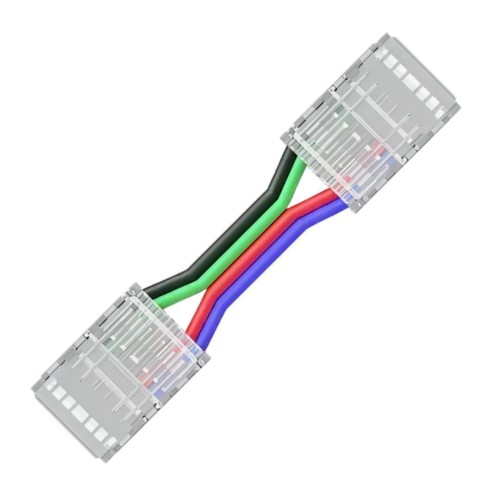 Коннектор прокалывающий, 4pin, для гибкого соединения RGB светодиодной ленты 10 мм, тип COB, IP20, длина провода 150 мм, 16.5х11,7х4.3 мм