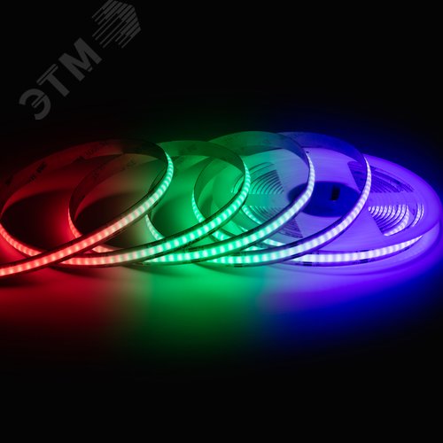 Лента светодиодная 24В 14 Вт/м IP20 COB RGB 672LED/м 5м