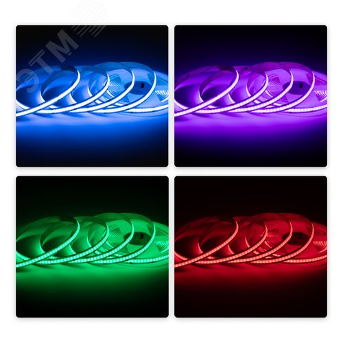 Лента светодиодная 24В 14 Вт/м IP20 COB RGB 672LED/м 5м