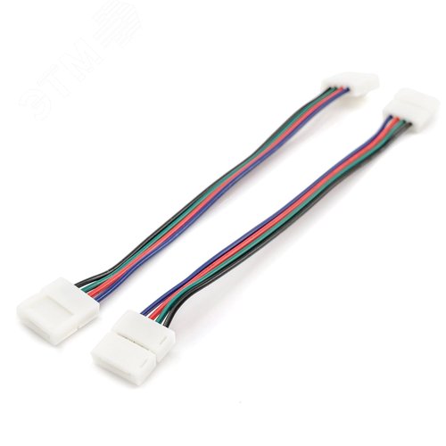 Комплект коннекторов (2 клипсы с проводами) для RGB светодиодной ленты 12В, IP20, подложка 10 мм
