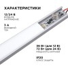 Сенсорный выключатель для алюминиевого профиля высотой 6 мм, 12/24В, 36/72 Вт, IP20, с функцией диммирования, 40x10x8 мм