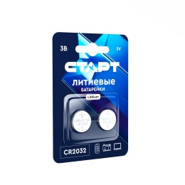 Батарейка литиевая дисковая СТАРТ CR2032 2 штуки на блистере