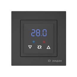 Терморегулятор Ridan Classy для теплого пола c Wi-Fi, с комбинацией датчиков, черный матовый, 16А