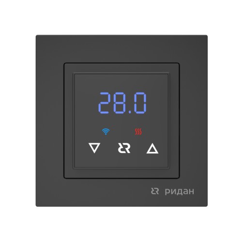 Терморегулятор Ridan Classy для теплого пола c Wi-Fi, с комбинацией датчиков, черный матовый, 16А