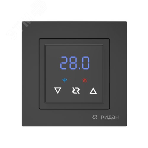 Терморегулятор Ридан Classy c Wi-Fi, с комбинацией датчиков, черный матовый, 16А