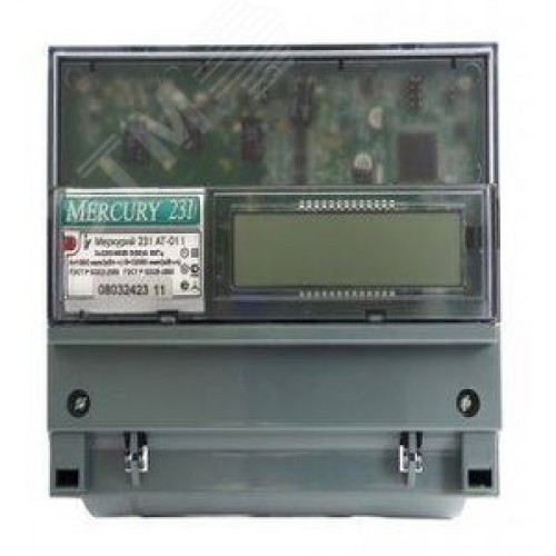 Счетчик электроэнергии Меркурий 231 АТ-01I трехфазный многотарифный, 560, класс точности 1.0, D, ЖКИ, IrDA 2 Тарифа МСК