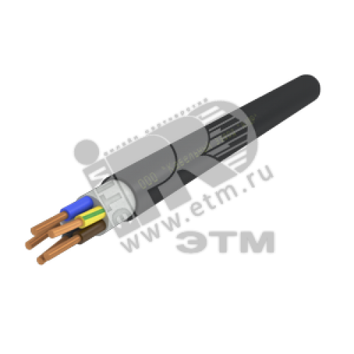 Кабель силовой ППГнг(А)-HF 5х6ок(N.PE)-0.66 однопроволочный черный (барабан)