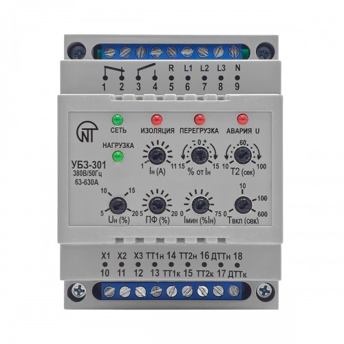 Реле тока УБЗ-301 63-630A для защиты двигателей