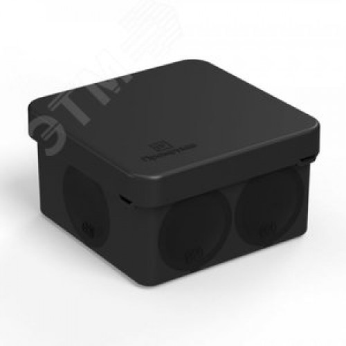 Коробка распределительная для прямого монтажа двухкомпонентная безгалогенная (HF) черная 70х70х40 (150шт/кор)