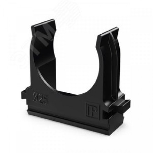 Крепёж-клипса для труб Полистирол черная д25 (100шт/1000шт уп/кор)