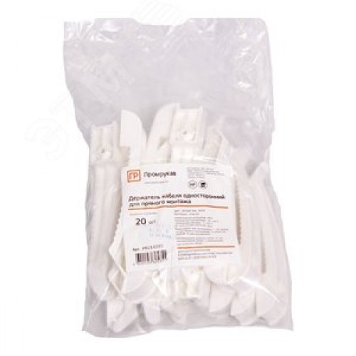 Держатель кабеля односторонний для прямого монтажа белый (20шт/240шт уп/кор)