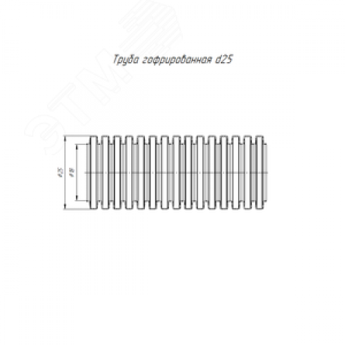 Труба гофрированная ПЛЛ легкая 350 Н безгалогенная (HF) негорючая (НГ) белая с/з д25 (50м/2600м уп/пал)