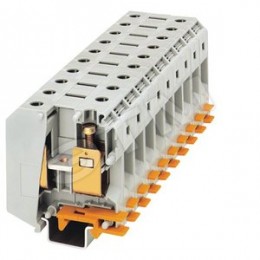 Клемма PE термопластиковая размер 16 10мм 2 контакта винтовое подсоединение желто-зеленая