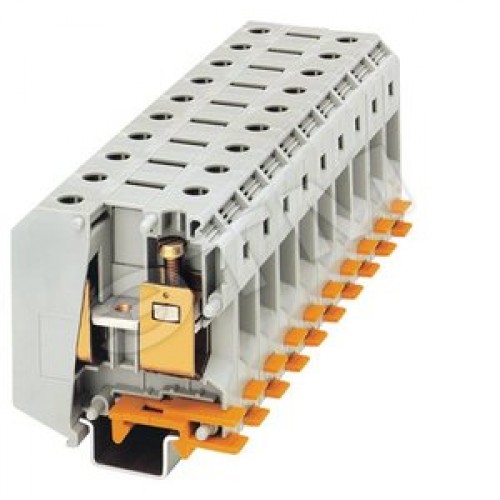 Клемма PE термопластиковая размер 2.5 6мм 1 контакт винтовое подсоединение желто-зеленая