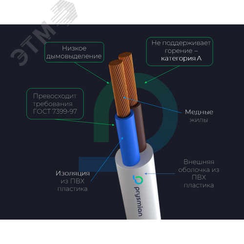 Провод ПВСнг(А)-LS 5х6-0.38/0.66