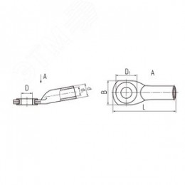 Наконечник кабельный алюмомедный ТАМ 120-12-14
