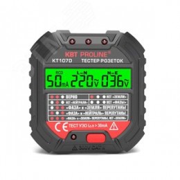 Тестер розеток и УЗО КТ 107D серия PROLINE
