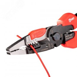 Мультитул-пассатижи 215 мм серия ПРОФИ с функцией опрессовки, снятия изоляции и резки