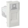 Розетка модульная компьютерная RJ-45 45х22.5мм белая