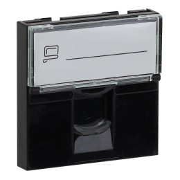 Розетка модульная компьютерная RJ-45 45х45мм черная