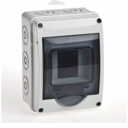 Щиток распределительный навесной на 3 модуля с дверцей серый IP66 (ЩРн-П-3)