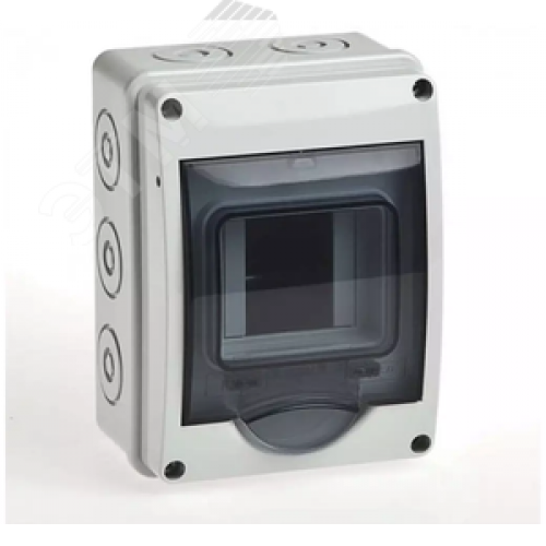 Щиток распределительный навесной на 3 модуля с дверцей серый IP66 (ЩРн-П-3)